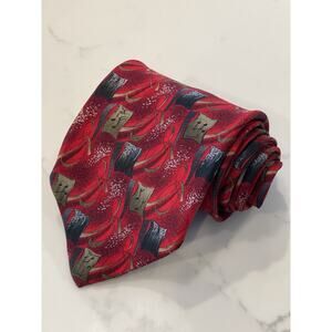Jimmy V Foundation Musical Notes Abstract Red Tie 60 x 3.75